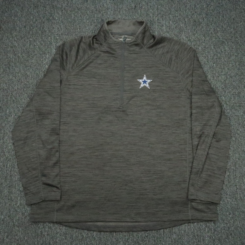 Dallas Cowboys‎ Pullover Mens XXL Gray Vineyard Vines Performance Half Zip